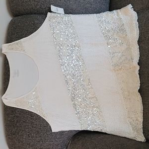 Womens plus sequine tank top